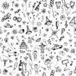 Holiday sketch, seamless background for your design Holiday sketch, seamless background for your design