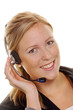 Foto: Frau mit Headset im Kundenservice Frau mit Headset im Kundenservice
