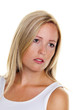 blonde Frau mit Sommersprossen
