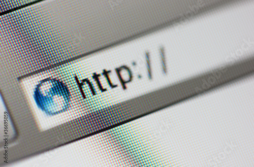 Photo: Internet address, computer screen Internet address, computer screen