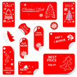 Price Red Tag Set VECTOR for christmas time.
