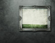 Grunge painting at the wall with clipping path for the inside Grunge painting at the wall with clipping path for the inside
