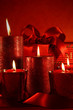 Christmas candles on vintage background