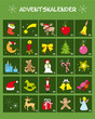 Adventskalender mit Türchen und Zahlen
