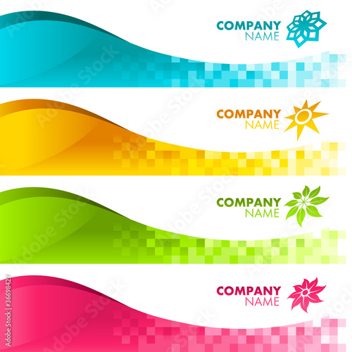 Vector: Colorful Pixel Banners & Icons Colorful Pixel Banners & Icons