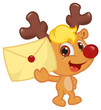 Cute Little Rudolph With Christmas Wish List
