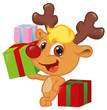 Cute Little Rudolph With Gift Box