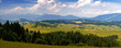 Panoramic view of a summer hilly countryside in Slovakia