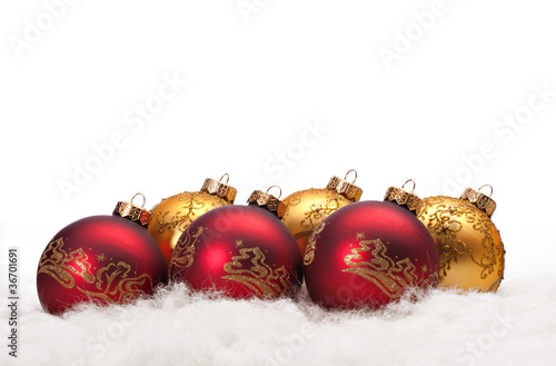 Photo: Chrismas ball in the white fur Chrismas ball in the white fur