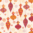 Christmas seamless pattern with balls and stars Christmas seamless pattern with balls and stars