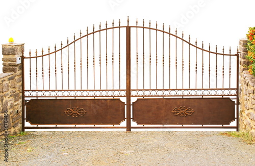 Photo: Portail couleur rouille Portail couleur rouille