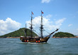 Old ship in the ocean