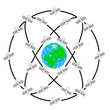 space satellites in eccentric orbits around the Earth.