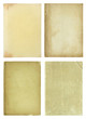 set of old book pages isolated on white background