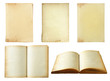 Set of old book isolated on white background