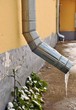 Rain gutters on a home