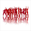 Red dancing silhouettes
