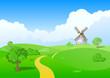 Countryside vector landscape: MILL Countryside vector landscape: MILL