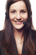 Woman operator with headset
