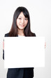 a portrait of asian businesswoman with whiteboard
