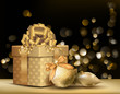 Golden Christmas Background.