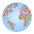 world map with country flags on it world map with country flags on it