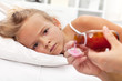 Sick little girl awaiting medication