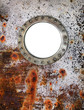 Porthole frame at the old rusty ship - nautical window