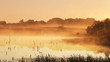 Misty morning sunrise on the marsh