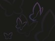 three butterflys in dark
