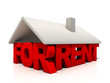 Illustration: House for rent over white background House for rent over white background