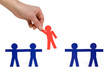 Choosing the red person from a group