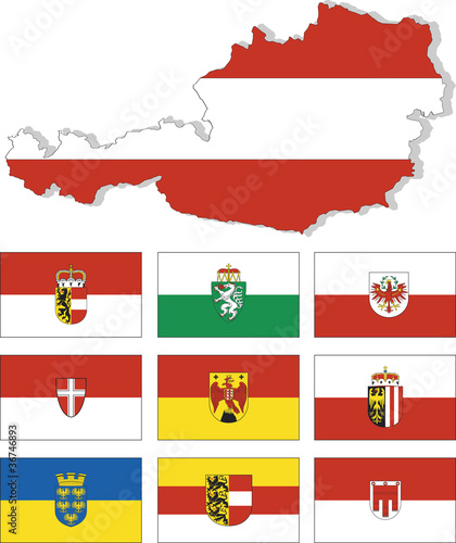 Vector: Österreich, Bundesländer Österreich, Bundesländer