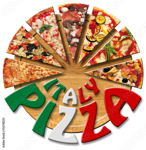 Illustration: Italy Pizza on the cutting board Italy Pizza on the cutting board