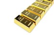 Gold bars on white background Gold bars on white background
