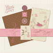 Photo en ligne au meilleur prix Scrapbook Vintage design elements - Baby Girl Announcement