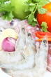 Fresh raw seafood ready to be cooked