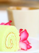 roll cake and a cup of coffee