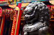 Bronze lion in chinese temple Bronze lion in chinese temple