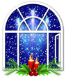 Christmas window with candles Christmas window with candles