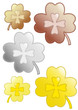 four-leaf clover gold silver bronze