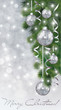 Winter banner with silver xmas balls Winter banner with silver xmas balls