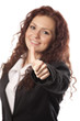 Businesswoman with thumbs up