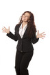 Excited young businesswoman
