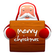 Santa Claus and wooden sign