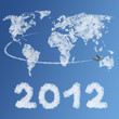Happy new year 2012 clouds concept