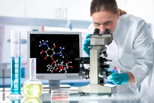 Photo: scientist working at the laboratory scientist working at the laboratory