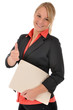 Junge Frau mit Bewerbungsmappe