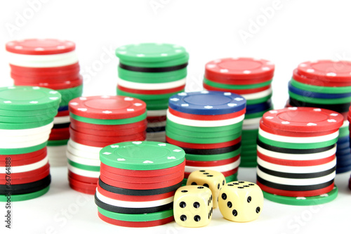Photo: casino chips and dices casino chips and dices