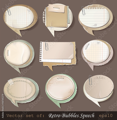 Vector: Vector illustration of retro bubbles speech Vector illustration of retro bubbles speech